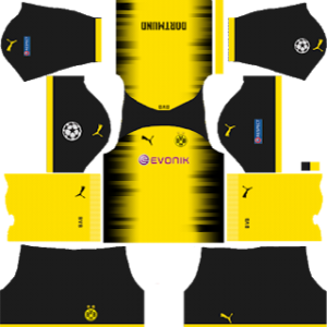 Borussia Dortmund International (UCL) Kits – Black Shorts