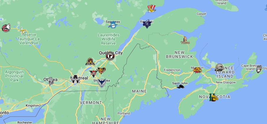 QMJHL Teams Map