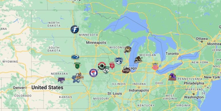 USHL Teams Map with logos | USHL Teams Location - FTS DLS KITS