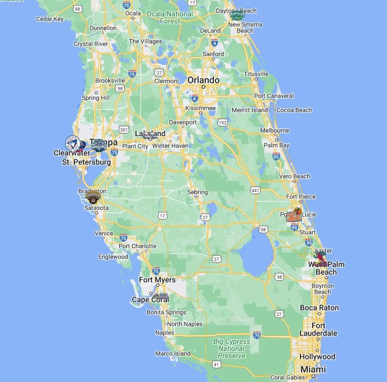 Florida State League Teams Map