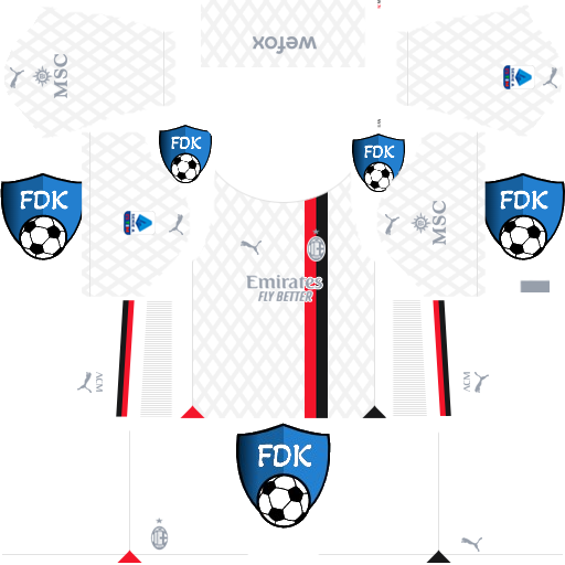 AC Milan DLS Kits 2024 Dream League Soccer Kits 2024