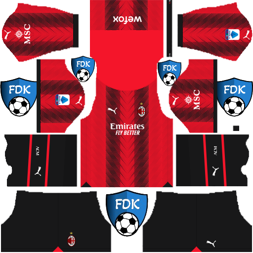 AC Milan DLS Kits 2024 Dream League Soccer Kits 2024